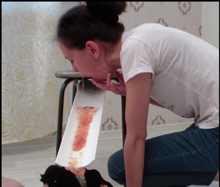 Shit Smeared: (PooAlina) - Alina Pukes In Mouth Of A Toilet Slave After A Fish With Pepper And Beer [HD 720p] (248 MB)