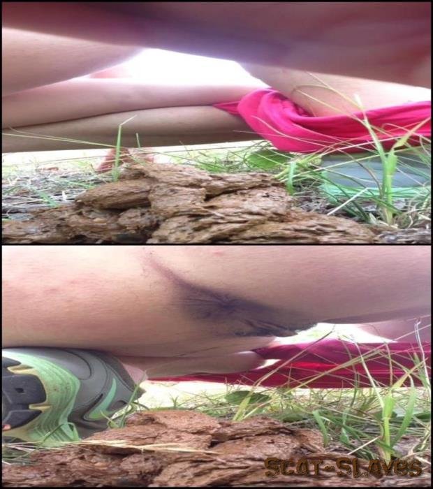 Closeup amateur pooping and peeing on outdoor. (Homemade Scat, Big pile) [HD 720p] 268 MB