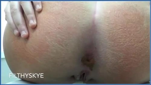 Filthy Skye - Anal Gaping POV and Scat Dildo Play
