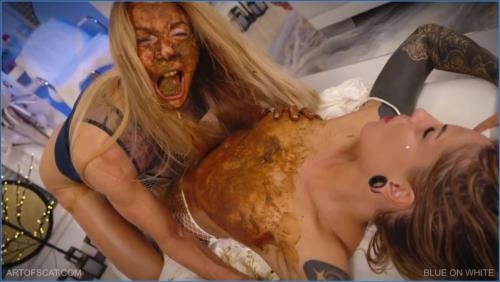Download Scat Pervert Girls - BLUE ON WHITE Lesbian, Eat shit – FullHD 1080p Scat-Slaves.net