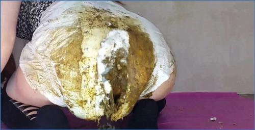 Ruin My Diaper with Anna Coprofield in Dirty Panties Toilet Prolapse Slave Clip - related scat video at Scat-Slaves