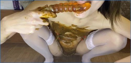 Pooping from a Fucking Machine by Veronika- Human Toilet - scat porn video at Scat-Slaves.net