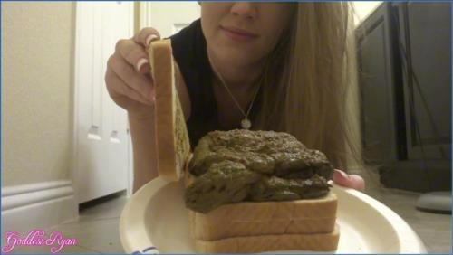 Black Dress Scat Sandwich Featuring Goddess Ryan in Pissing Slaves - scat porn video at Scat-Slaves.net