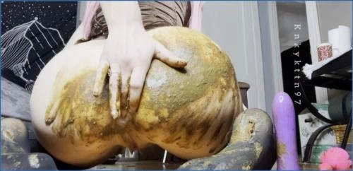 KnkyKttn97 foot smearing with big toys slave FullHD 1080p - scat porn video at Scat-Slaves.net
