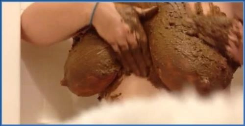 Allura Scat- Smearing Poop on Boobs clip - scat porn video at Scat-Slaves.net