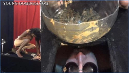 Toilet Slave Chrystal Receives Poop in Black Box Part 6 - scat porn video at Scat-Slaves.net
