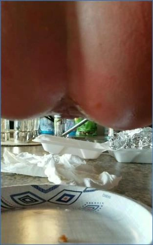 Ass to Mouth Toilet Slave LilbuttLex Hot Wing Punishment - scat porn video at Scat-Slaves.net