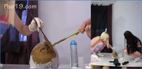 Download Feeding Table with Milana Smelly and Two Large Heaps in Scat Action Scat-Slaves.net