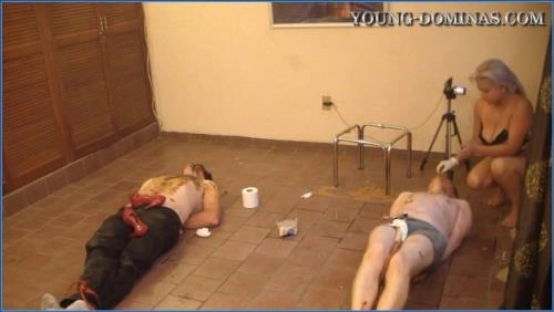 Double Slave Action with Stupid Slaves Toilet in Part 7 - scat porn video at Scat-Slaves.net