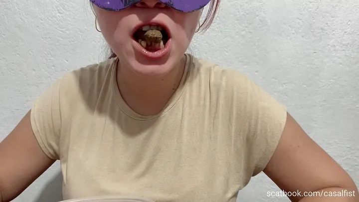 Casal Fist Fills a Container With a Hefty Scat Load - A Messy - popular scat video at Scat-Slaves